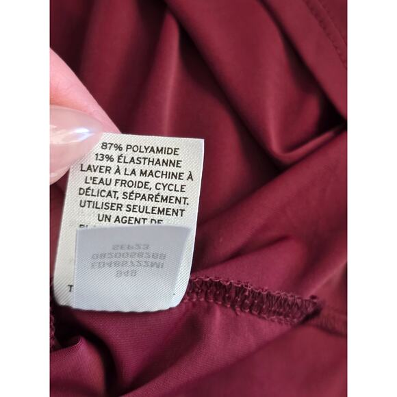 Open Edit NWT Crop Top Size Small slouchy cowl neckline Burgundy - Picture 4 of 9